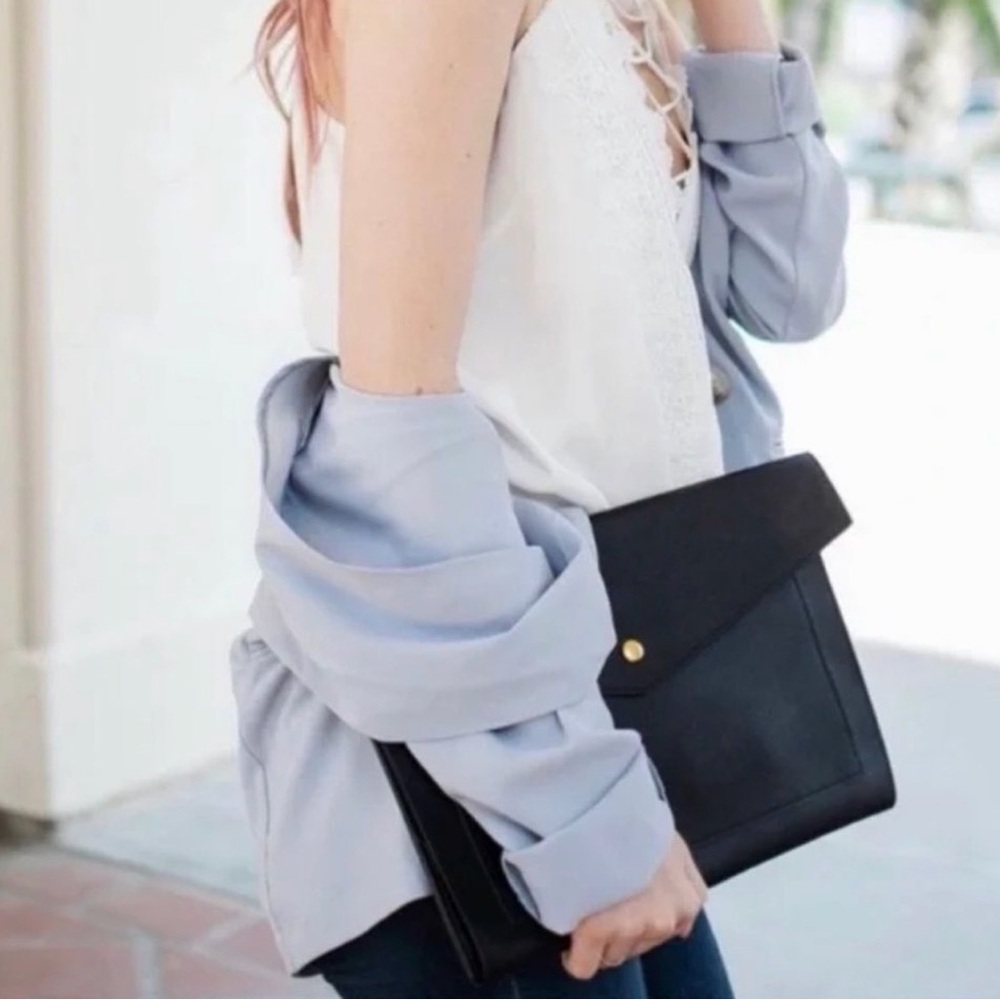 Glass Ladder & Co Megan Portfolio Black Vegan Clutch Portfolio